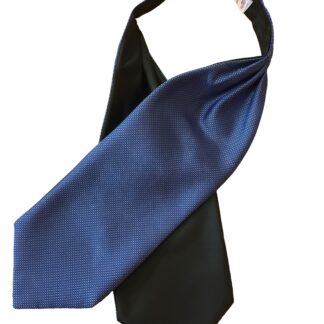 Black Sky Blue and Royal Blue Micro Dice Check Ascot Under Shirt Cravat