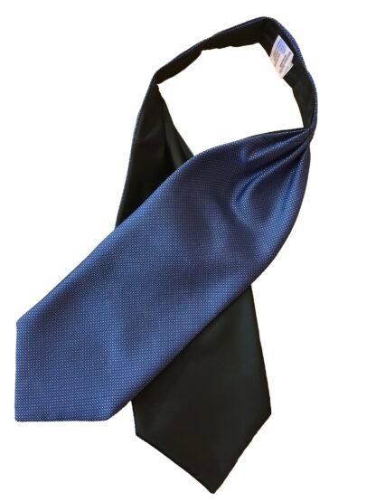 Black Sky Blue and Royal Blue Micro Dice Check Ascot Under Shirt Cravat