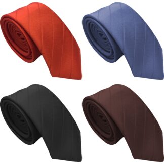 Plain Striped Satin Skinny Ties