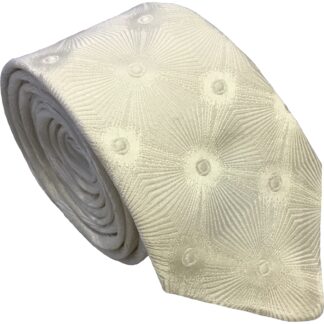 White Skinny Tie with Starburst Design
