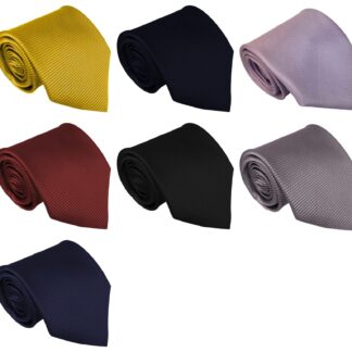 Adult Mens Polyester Horizontal Pin Line Ties Collection in Black Dark Navy Lilac Red Navy Blue Silver Lilac and Yellow Gold