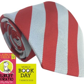 Children's Polyester World Book Day Fancy Dress Hubert Horatio Tie Red and Grey Stripes