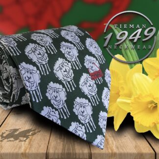 Adult Mens Polyester Bottle Green Sheep Welsh Tie