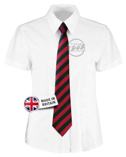 British Made Black and Red Equal Striped School Tie