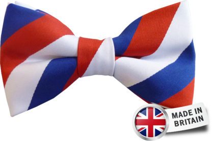 Madie In Britian Patriotic Red White and Blue Mens Bow Tie France USA