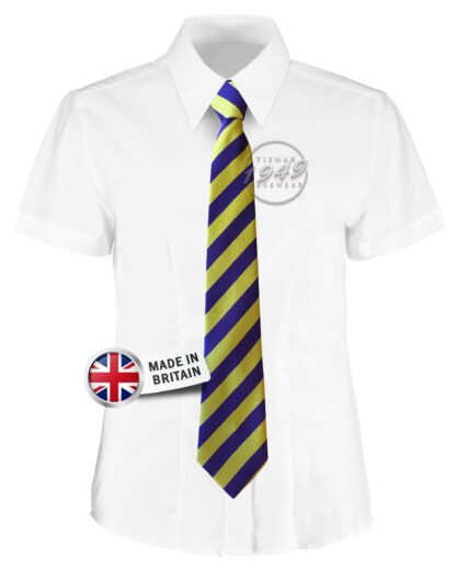 British Made Gold and Purple Equal Striped School Tie