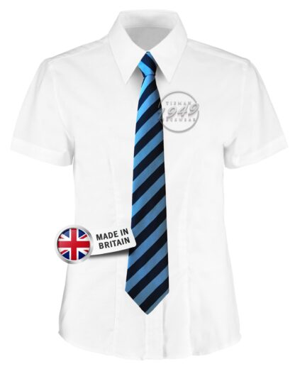 British Made Navy Blue and Sky Blue Equal Striped School Tie