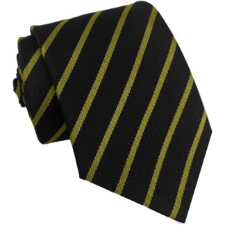 Black and Gold Single Stripe School Tie