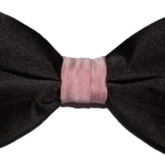 Black Satin Bow Ties With Coloured Knot