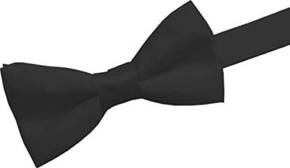Boys Kids 100% Satin Black Bow Tie