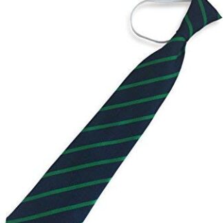 Childs Elastic Striped School Ties - Infant/Primary Size (Navy & Emerald)
