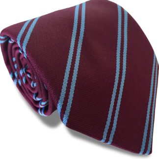 Claret & Blue Striped Football Tie