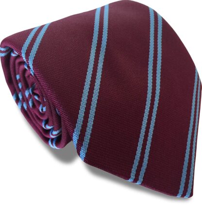 Claret & Blue Striped Football Tie