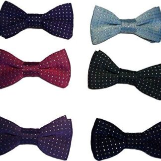 Kids Sparkle Gold & Silver Pinspot Bow Ties