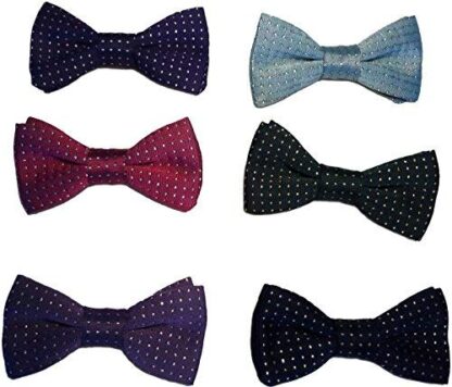 Kids Sparkle Gold & Silver Pinspot Bow Ties