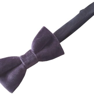 Mens 100% Cotton Purple VELVET Bow Tie