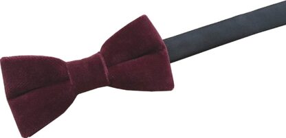 Mens 100% Cotton Velvet Burgundy Bow Tie