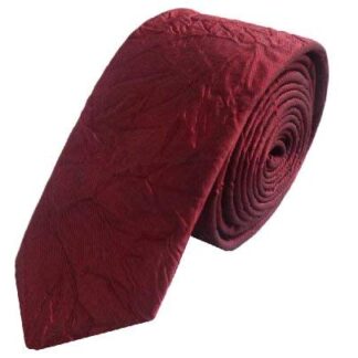 Adult Mens 100% Crushed Silk Skinny Tie Light Deep Red