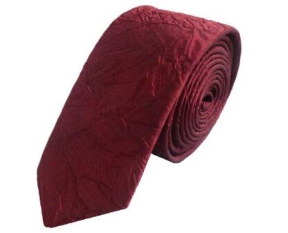 Adult Mens 100% Crushed Silk Skinny Tie Light Deep Red