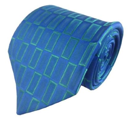 Mens Aqua & Royal Blue Shimmer Neck Tie