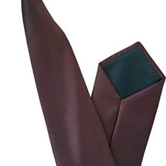 Mens Brown 100% Satin Clip On Tie GBTC