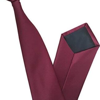 Mens Burgundy Satin Clip On Tie GBTC