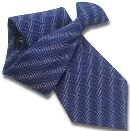 Mens Clip On Tie (Navy Purple Lilac Gradient Stripe)