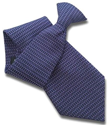 Mens Clip On Tie (Purple & Navy Rectangular Pattern)