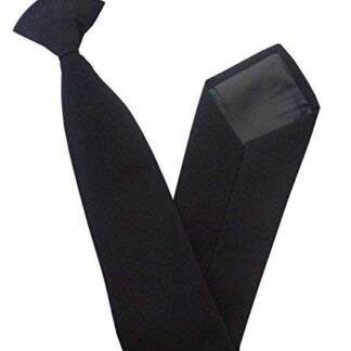 Mens EXTRA LONG Clip-On Tie - Plain Black