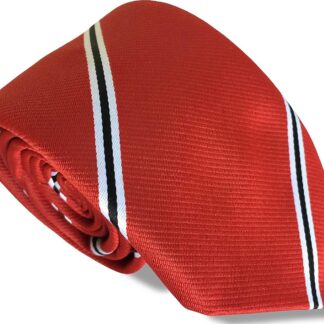 Men's Football Club Tie - Red with Black and White Stripe - Manchester United