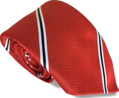 Men's Football Club Tie - Red with Black and White Stripe - Manchester United