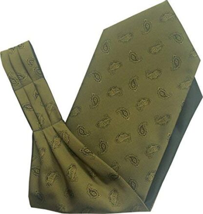Mens Gold Paisley Ascot Cravat