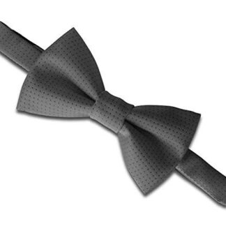 Mens Grey (Pre-Tied) Bow Tie with Black Pinspots