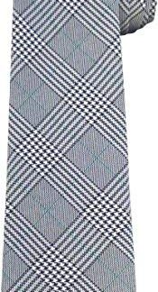 Mens Houndstooth Check Woven Neck Tie