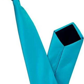 Mens Kingfisher Blue 100% Satin Clip On Tie