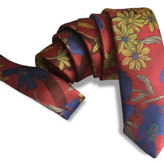Mens Modern Cut Floral Print NeckTie