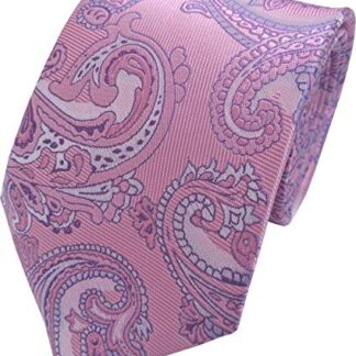 Mens Paisley Woven Neck Tie (Baby Pink & Lilac)