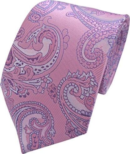Mens Paisley Woven Neck Tie (Baby Pink & Lilac)