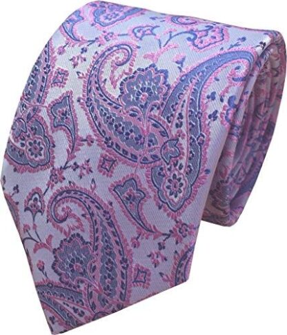 Mens Pale Pink & Blue Paisley Neck Tie
