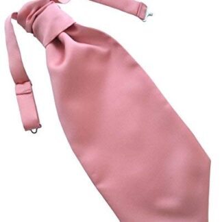 Mens Peach Satin Wedding Ruche Cravat