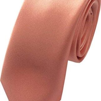 Mens Peach Skinny Satin Neck Tie