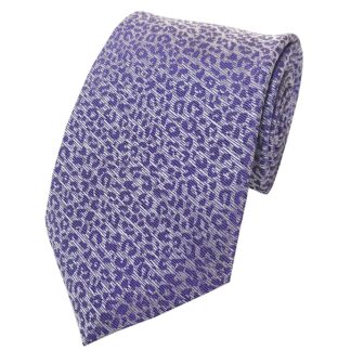 Mens Premium Fashion Purple Silver Woven Tie