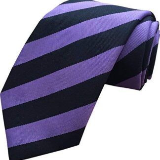 Mens Purple & Black Striped Neck Tie