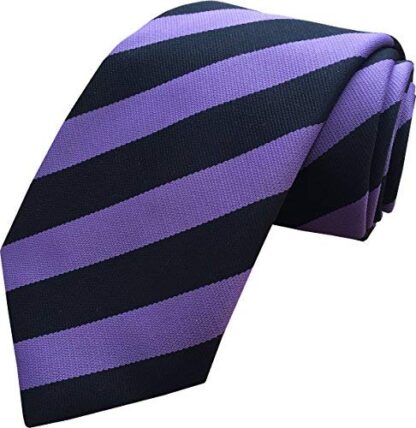 Mens Purple & Black Striped Neck Tie