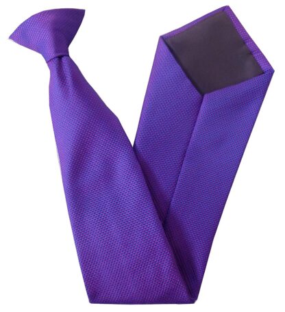 Mens Purple Diamond Check Clip-On Tie - Image 3