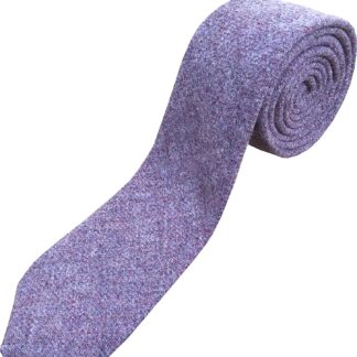 Mens Purple English Tweed 100% Wool Neck Tie
