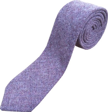 Mens Purple English Tweed 100% Wool Neck Tie