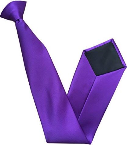 Mens Purple Satin Clip On Tie - GBTC