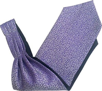 Mens Purple & Silver Patterned Ascot Cravat