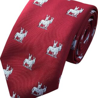 Mens Red Neck Tie with Donkey Motif